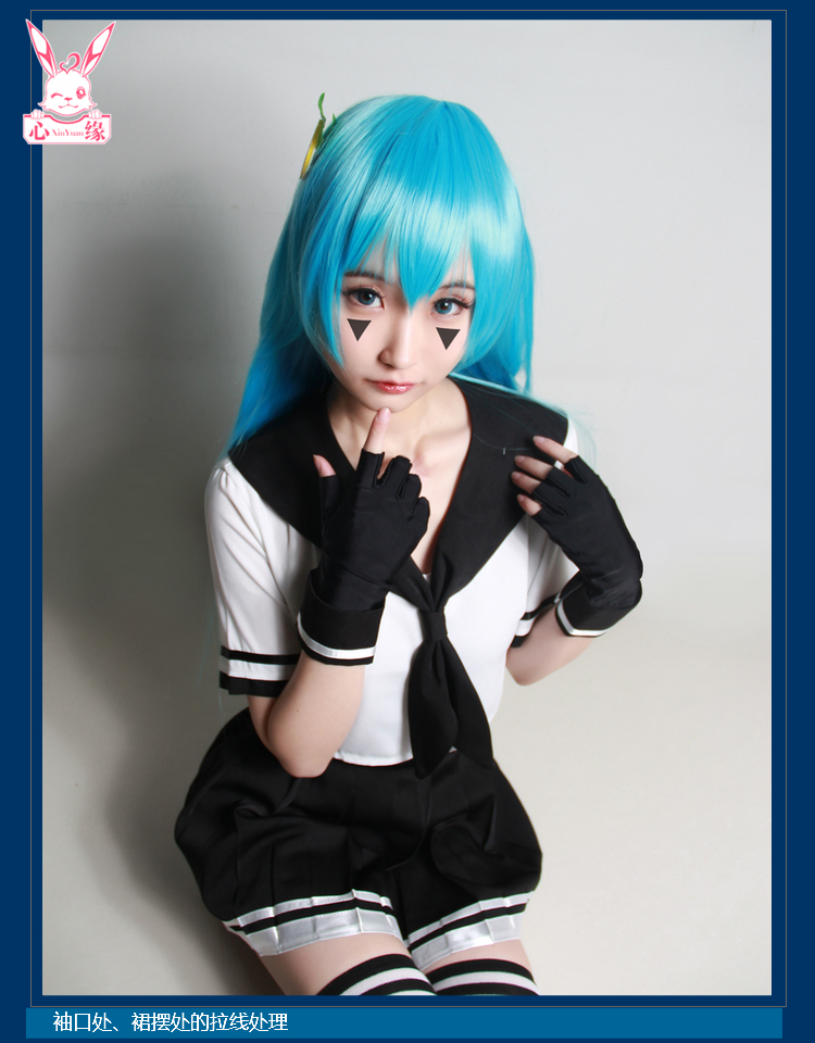 送袜凹凸 柠檬妹安莉洁世界 cos服 cosplay水手服装 jk制服假发