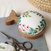 Starter Flower Ring Embroidery Handmade Diy Needle Intercalation Material Bag Solid Wood Whale Base Cloth Art Needle Bag Containing Tools