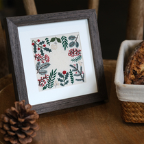 Christmas Handmade DIY Gift Embroidered Photo Frame Painting material Package solid wood print photo frame hanging painting Home Decorative Pendulum