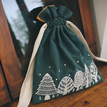 Embroidery Handmade Diy Bunch Pocket Material Bag Self-Embroidered Tree Homemade Cloth Art Drawing Rope Travel Cashier Bags Christmas Presents
