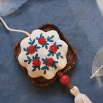 Handmade Diy Green Charm Flowers Embroidered Flower Type Sachet Bag Material Bag Caravan Pendant Valentines Day Send Boyfriend