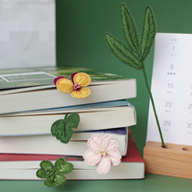 Double sided embroidery diy hand made solid flower leaf Bookmark material Package Teachers Day gift sending bestie