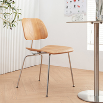 Nordic middle-aged style studio Eames curved wood dining chair wrought iron net red shooting ins same backrest office chair