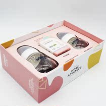 Little sun newborn baby glass explosion-proof feeding bottle newborn baby feeding 90 160M gift box B6650 to send pacifier