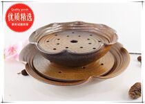 Purple Xuan Holiday Village Tongan Creative Ceramic Tableware Dry Ice Purple Sand Lotus Leaf Double Disc High-end Clay Sashimi Body With Pan