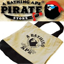 BAPE PIRATE SHOULDER CANVAS BAG A BATHING APE THICK SHOPPING bag TOTE bag APE CANVAS bag