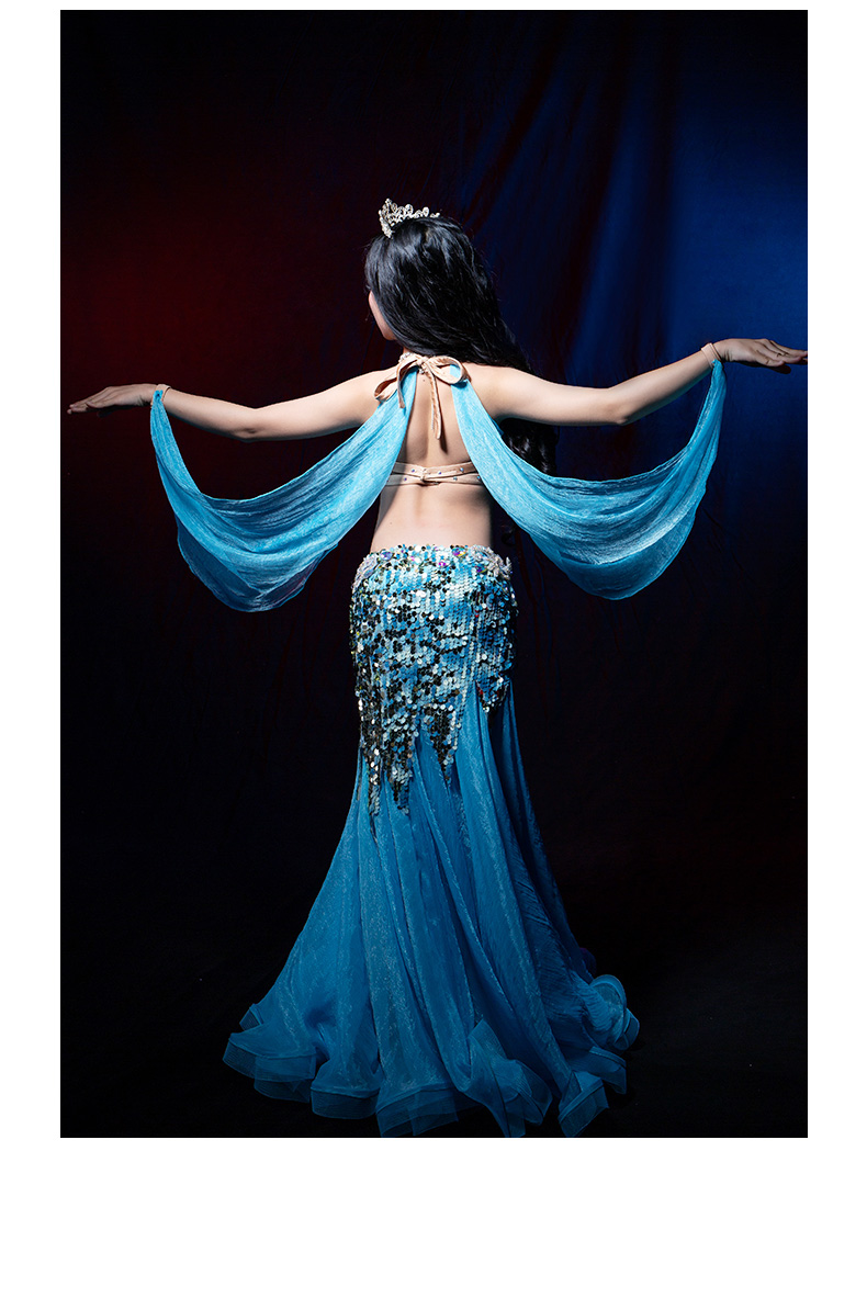 舞姿翼少儿童肚皮舞套装表演出服2018新款夏鼓舞裙大摆长裙rt239