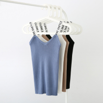 2020 spring and summer models with short sexy slim knit base shirt simple sleeveless letter camisole Vest Women