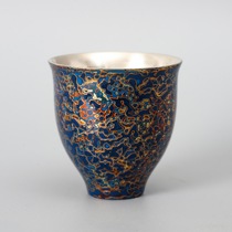 Large lacquer white porcelain cup Gilt silver cup One cup Master cup Natural lacquer intangible cultural heritage handmade rhinoceros lacquerware