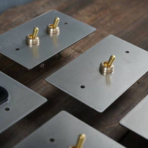 Yan Temple Grocery Industrial Wind Weatherly Stainless Steel Retro Single and Double Control Dial Switch Socket 86 Panel