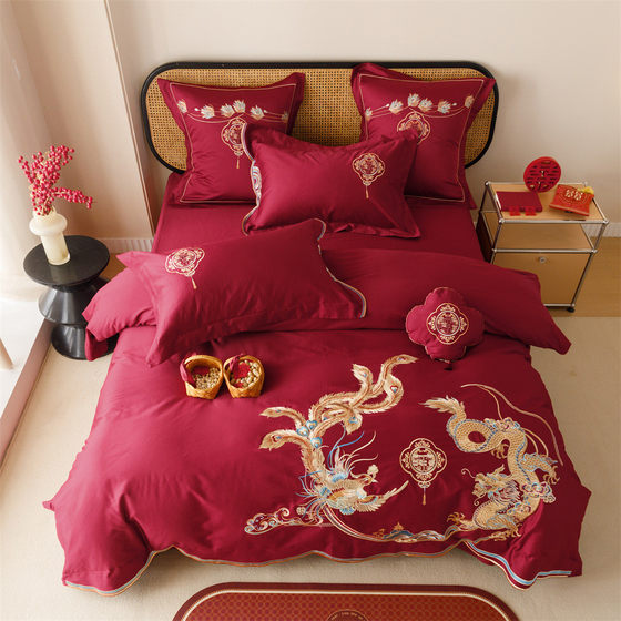 Chinese style wedding style simple cotton 50 three-dimensional Australian cotton exquisite embroidery tassel double-strand wedding dowry bed set
Chinese style wedding style simple cotton 50 three-dimensional Australian cotton exquisite embroidery tassel double-strand wedding dowry bed set