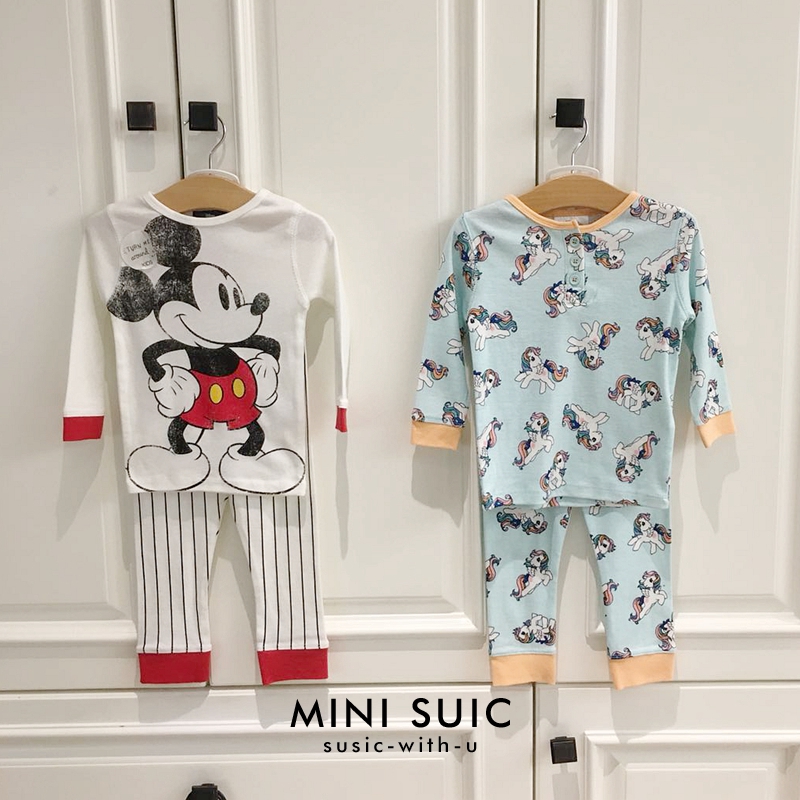 Special offer non-refundable 1-10 years old Australian boys and girls pure cotton cartoon long-sleeved home clothes set