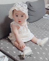 South Korea high-end children wear white embroidered cotton lining girl vest coat beat shorts (small)