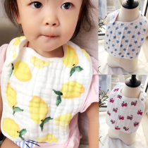 Six-layer gauze saliva towel baby bib children children toddlers cotton eating bibs adjustable three