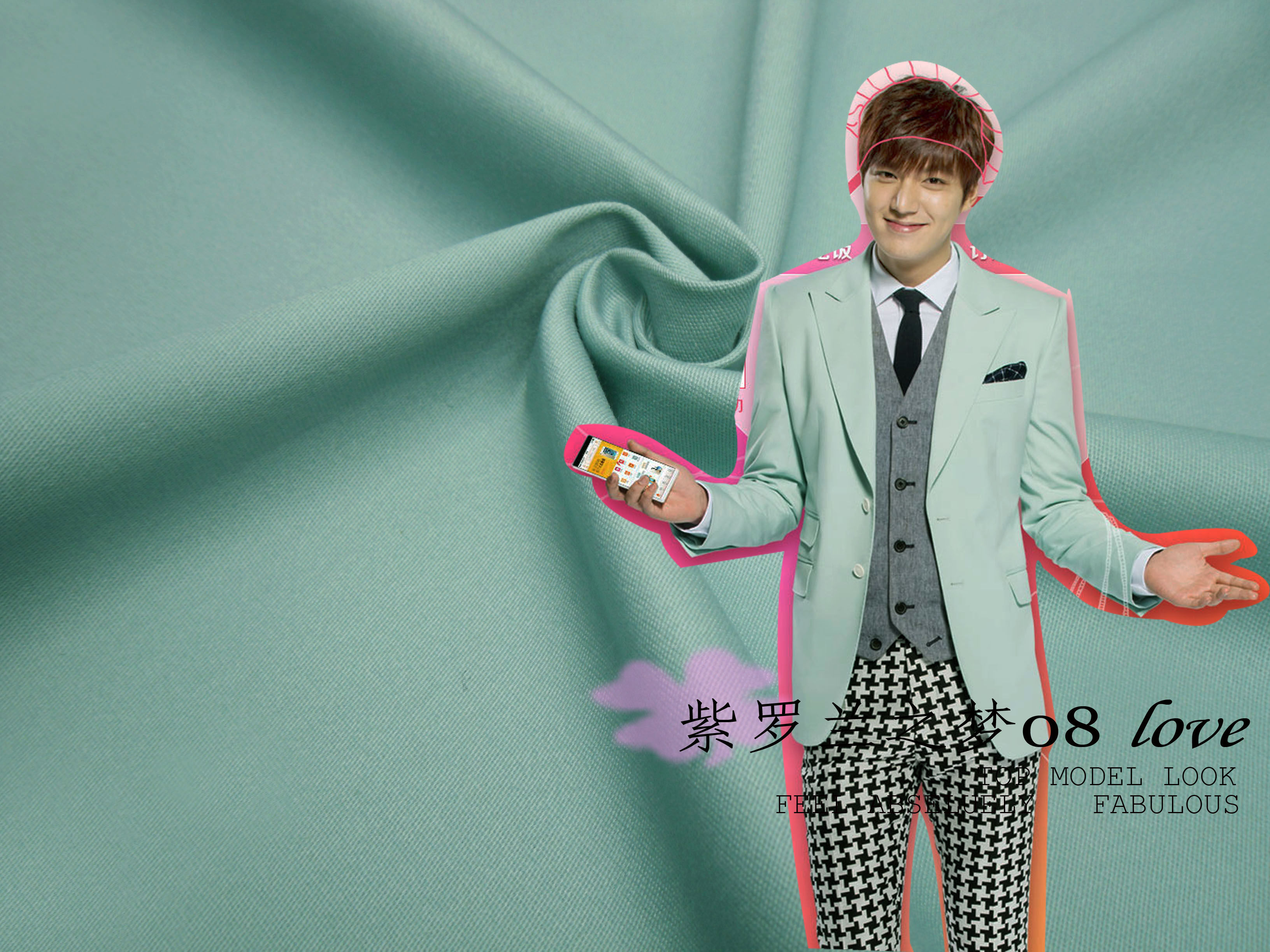 春夏新款李敏镐同款鸭蛋绿色西服纯色纯棉纱卡布料服装面料风衣