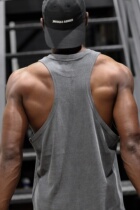 Summer Muscle Brother Fitness Vest Men Machinery Roll Iron Kan Word Training Costume Movement Loose Sleeveless T-shirt