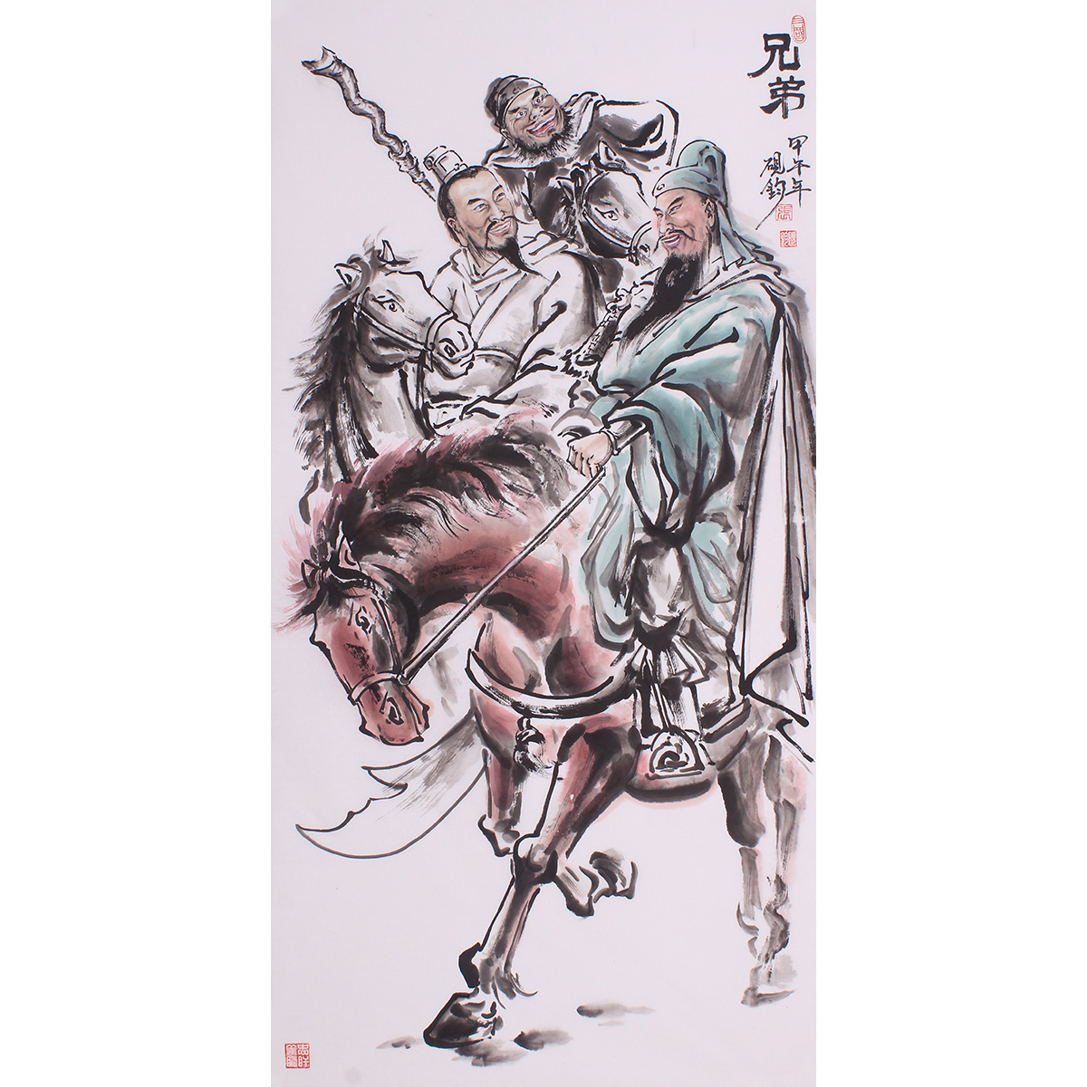 仿古字画国画人物画三国演义桃园图桃园三结义家居会所饭店装饰画_7折