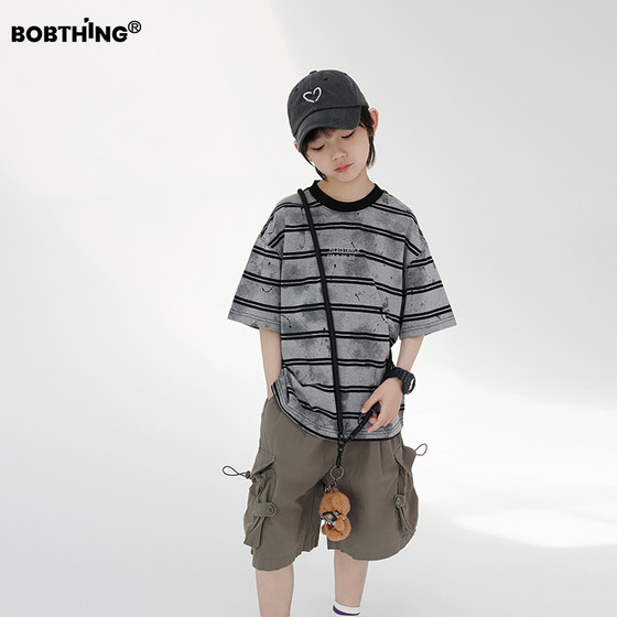 Boys summer wear tie-dye black gray striped short-sleeved T-shirt 2025 new children's versatile top half-sleeved T-shirt children's clothing
Boys summer wear tie-dye black gray striped short-sleeved T-shirt 2025 new children's versatile top half-sleeved T-shirt children's clothing