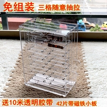 Three-five grid magnet Acrylic transparent nail shop painted sample color card board display display rack storage box