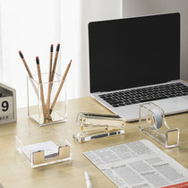 Nordic Ins acrylic rose gold stapler brass gold transparent adhesive tape seat pen holder rotary ball pen
