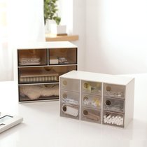 Japanese drawer-style transparent desktop storage box Plastic storage box Mini nine-grid jewelry storage and finishing box