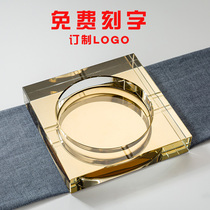 New crystal glass ashtray fashion creative personality gift Large custom living room European decoration