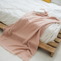Japanese-style blanket Shawl blanket Blanket Lunch break blanket Sofa Decorative Tassel blanket Nap blanket Waffle air conditioning blanket