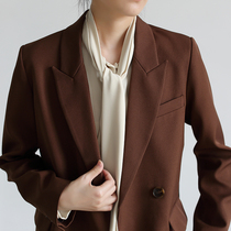 LIMONN fried street small suit 2021 autumn temperament Brown English style spring and autumn lady suit jacket women
