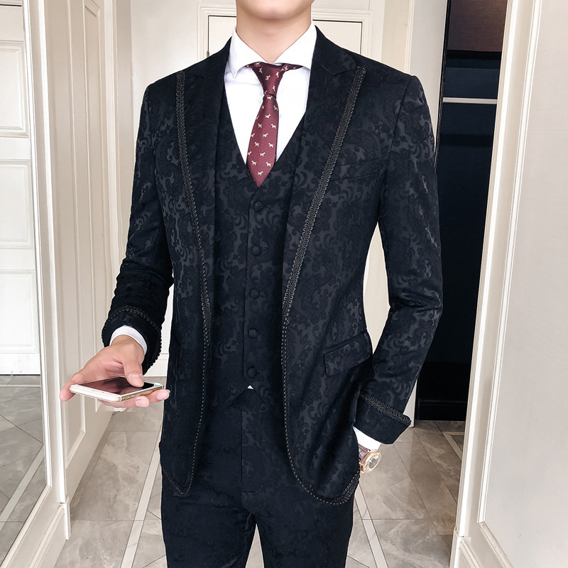 绅士高档晚宴礼服 男士双排扣礼服晚宴西装 主持人套装xz146/p330