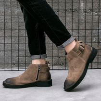 Retro Martin boots Mens 2021 new zipped mens shoes Inn Wind 100 hitch anti-velvet soft leather boots Winter boomer boots