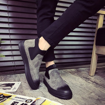 Mens board shoes 2021 new fall tide shoes retro casual mens shoes Korean version Trend 100 hitch to help Chelsea boots