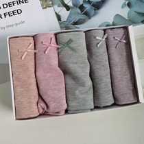 5 dress Modale threaded cotton Big code Fat mm loose High waist seamless bag Hip Triangle Shorts Briefs Lady