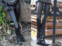 4 3 minutes 17 great uncles BJD SD va with close-fitting new version cut elastic legs black leather pants