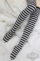 4 points 3 Great uncles BJD SD DD 3 points female black and white striped Sexy thigh Sox stockings ~