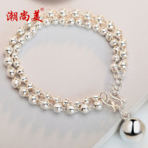 Chaoshangmei sterling silver bracelet womens silver jewelry 99 foot silver ball pendant female fashion ethnic style bracelet set