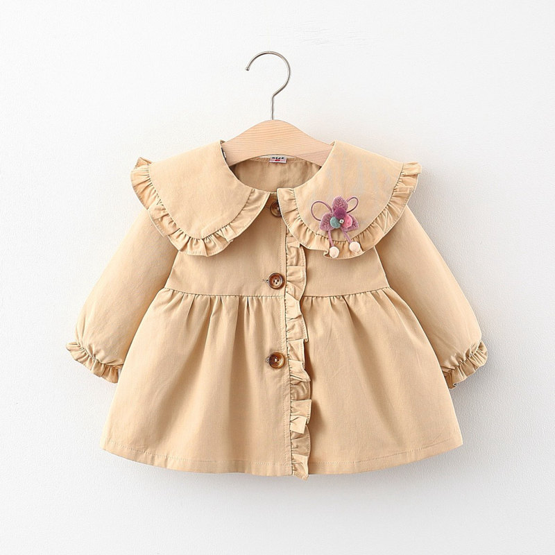 Children's clothing baby jacket 2022 new spring clothing 1 1-3 year old girl's wind clothes foreign Korean version children princess blouses