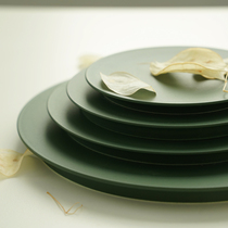 16 open round handmade ceramic universal plate Household Western shallow plate tray Pot bearing Nordic ins wind tray