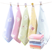 Pure cotton 6-layer gauze kindergarten square towel for childrens small square towel soft absorbent hanging hand wipe face wash towel