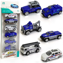 Childrens toy car sliding alloy car police car boy baby mini car model simulation model set