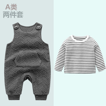  Baby Bib suit Baby Western style outerwear Spring and Autumn childrens suspenders Boys jumpsuits 0-1 years old