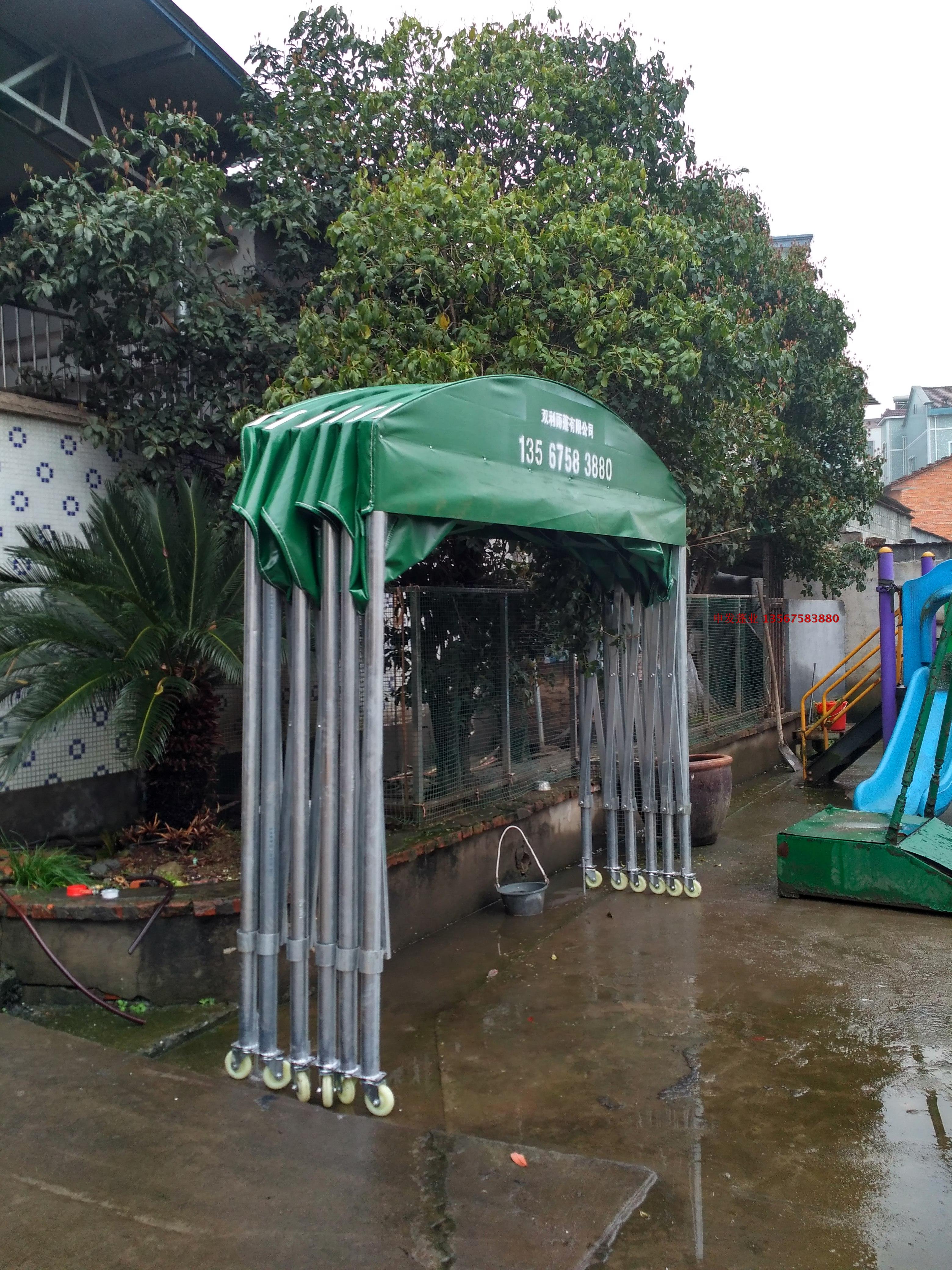 户外遮阳棚伸缩雨蓬摆摊帐篷折叠移动车库活动推拉棚大排挡大棚子