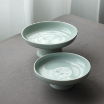 A Jingdezhen ceramic high-foot fruit plate snack plate high-footed fruit plate Chinese living room tea table
