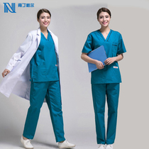 Korean version of hand wash clothes white coat medical surgical clothes men and women brush hand clothes surgery split suit doctor clothing isolation clothes