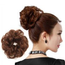 Can roll straight fluffy half meatball head micro curl hair bag Korean natural trumpet hair ring