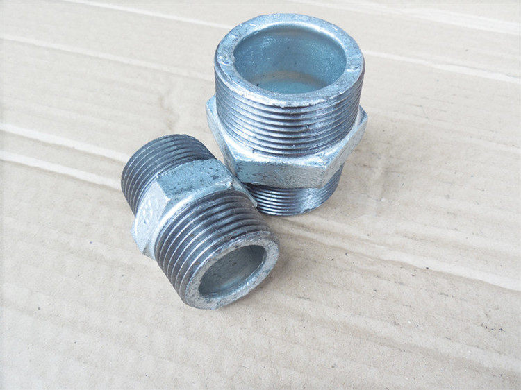 方边玛钢镀锌铁外牙直接对丝通牙管接双外牙内接4分6分1寸2寸_双氙