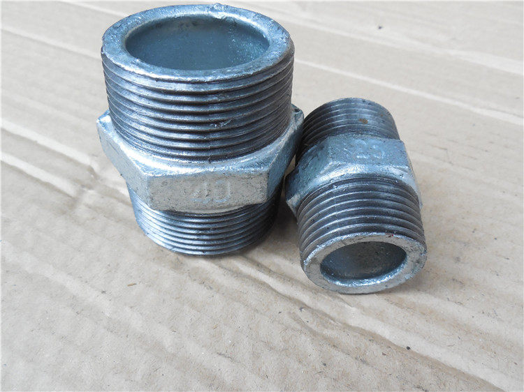 方边玛钢镀锌铁外牙直接对丝通牙管接双外牙内接4分6分1寸2寸_双氙