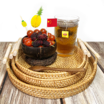 Southeast Asian cutlery tray Rattan handwoven pallet Trays Basket Containing basket Double-ear handheld object Tots