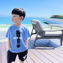 Bobo Pig Boy Clothing Boy Summer Clothing Round Collar Short Sleeves Large Child Children Thin casual half sleeves foreign air blouses