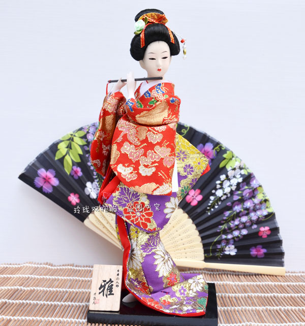 情人节特价日本艺妓人偶娃娃人形娟人和服娃娃日式家居手工艺品_7折