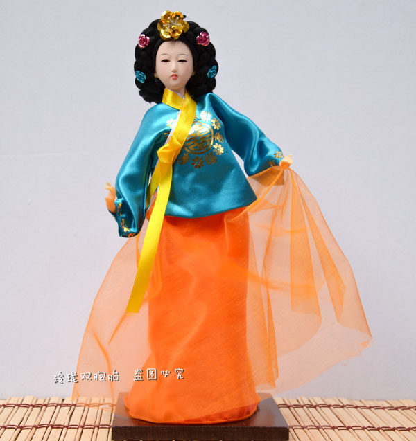 韩国民俗人偶人形娃娃摆件朝鲜族绢人家居装饰礼品工艺品酒店用品_7折